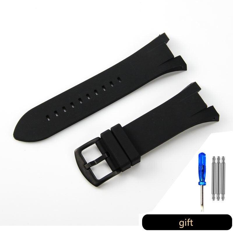 Silicone Notched Watchband for Armani AX